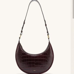 JW PEI CARLY SADDLE BAG IN BROWN CROC